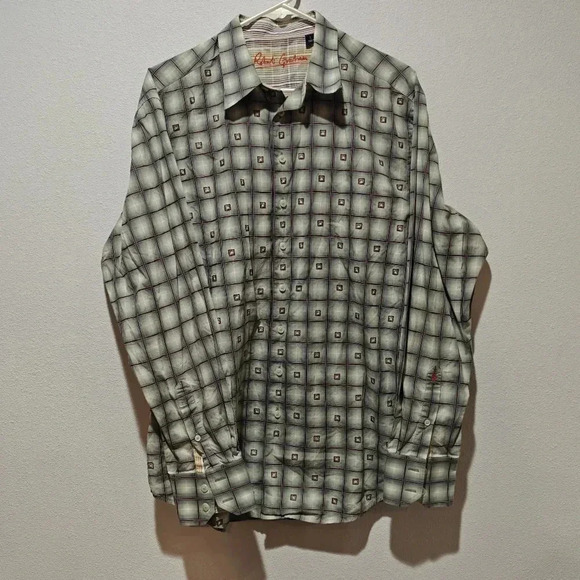 Robert Graham Abstract Large Shirt Button Down Long Sleeve Men's 100% Cotton - Picture 1 of 8